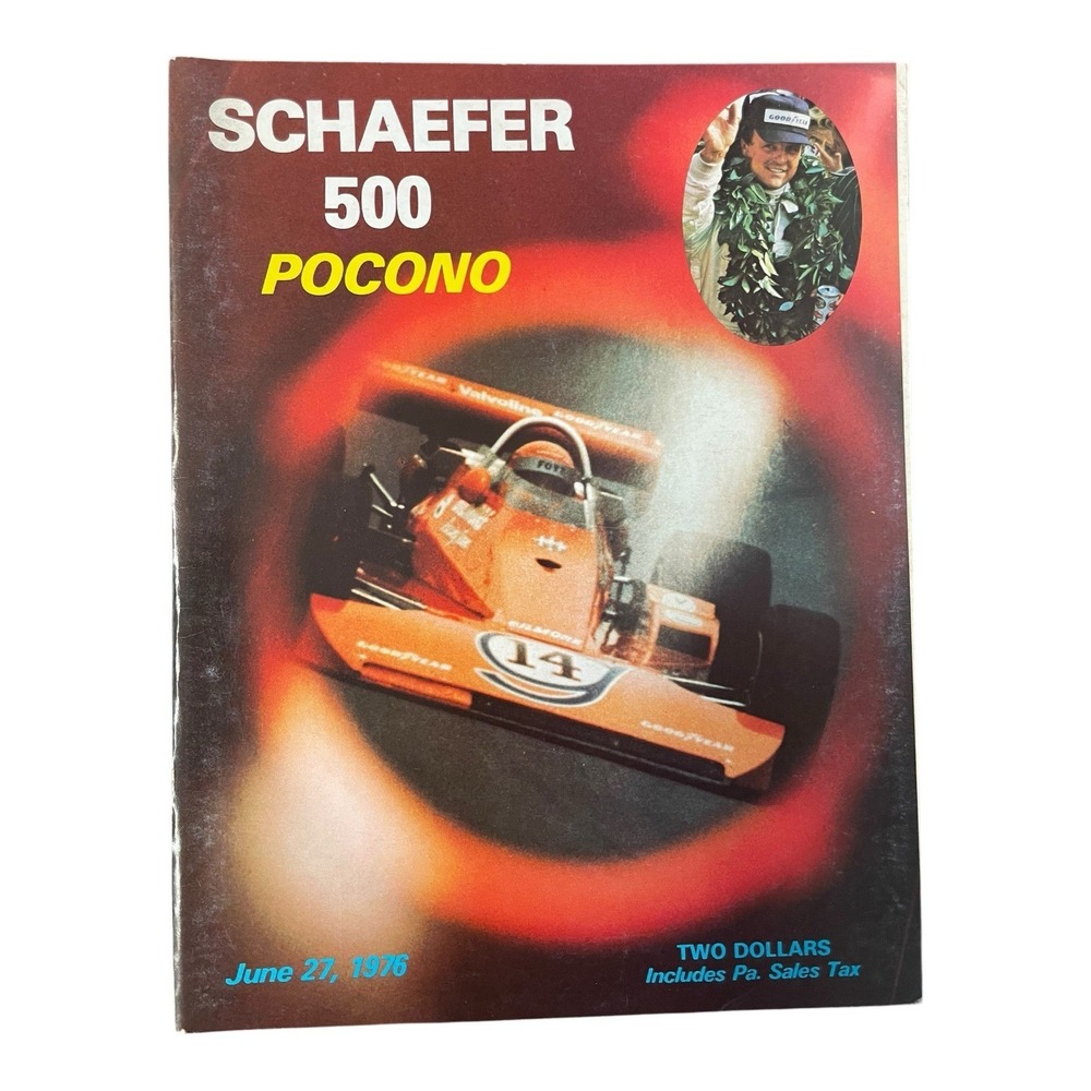 1976 Schaefer 500 At Pocono Indy Car Program USAC AJ Foyt‎